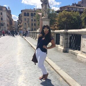 Pixley Navy and Geometric Women's Tee